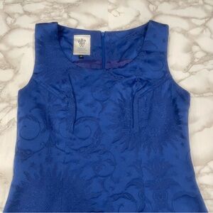Paule Vasseur Paris Blue Patterned Dress